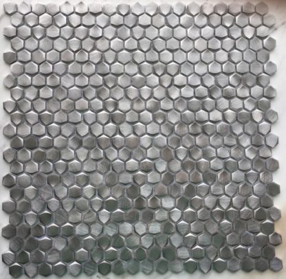 73052 Alu 6 eckig Grau 416x406 - 73052 Alu 6-eckig Grau Massiv Aluminium Mosaik